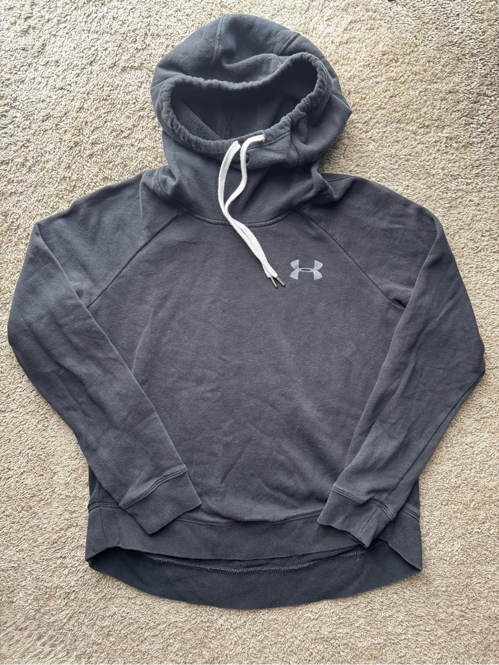 Under Armour Women’s Black Fleece Pullover Hoodie Loose Fit Size Medium